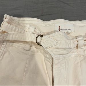 Anthropologie off-white belted pants